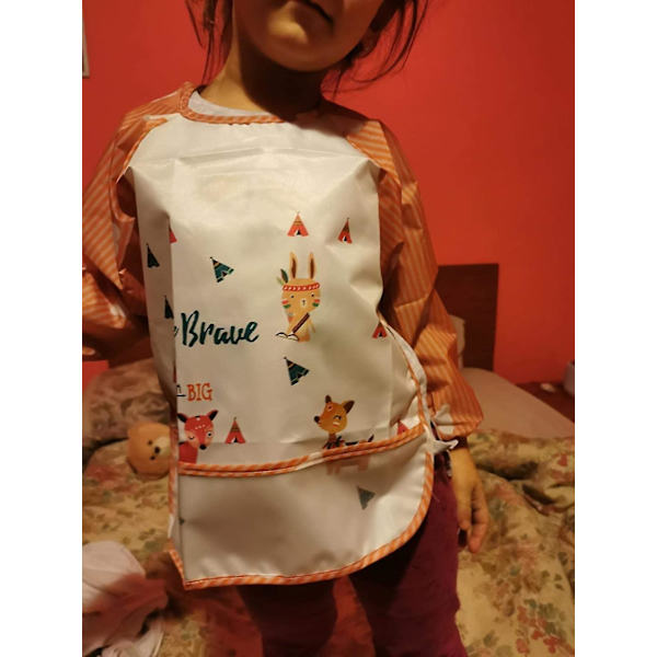2 st Babyhaklappar med Lång Ärm Vattentät Ärmhaklapp Set Unisex