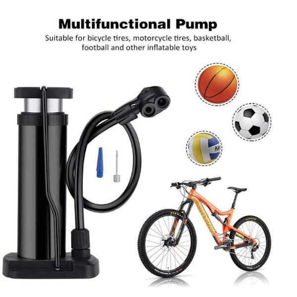 Bärbar Cykelpump Pedalaktiverad Pump Mini Cykel Luftpump Svart Uppblåsbar Pump