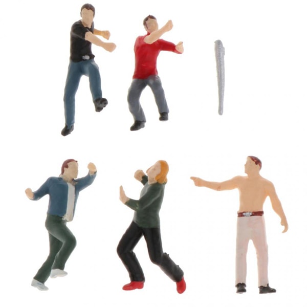 1:64 Gatubild Diorama Figurer Karaktär Resin Modell Layout Dekor Röd Stil 1