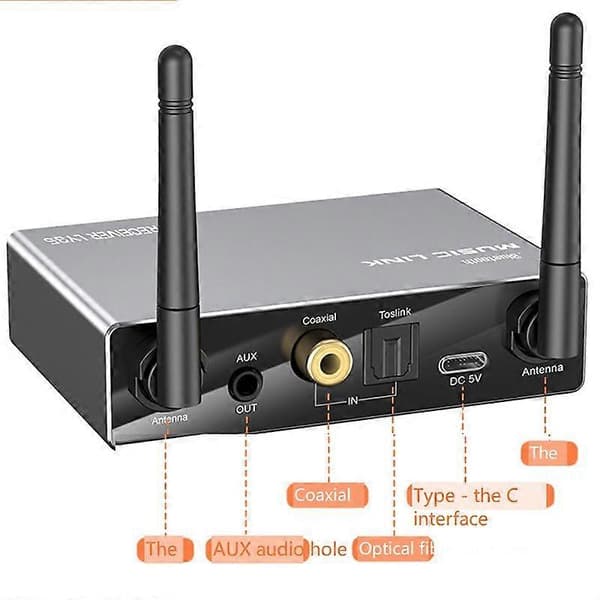 [RM]6-i-1 DAC Bluetooth 5.3 Receiver Transmitter Optical Coaxial AUX RCA USB TF Wireless Audio Adapter