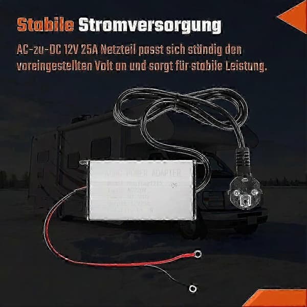 240V til 12V AC/DC Strømforsyningsadapter Transformer til 5-8 KW Diesel Luftvarmer til Campingvogn med EU-stik