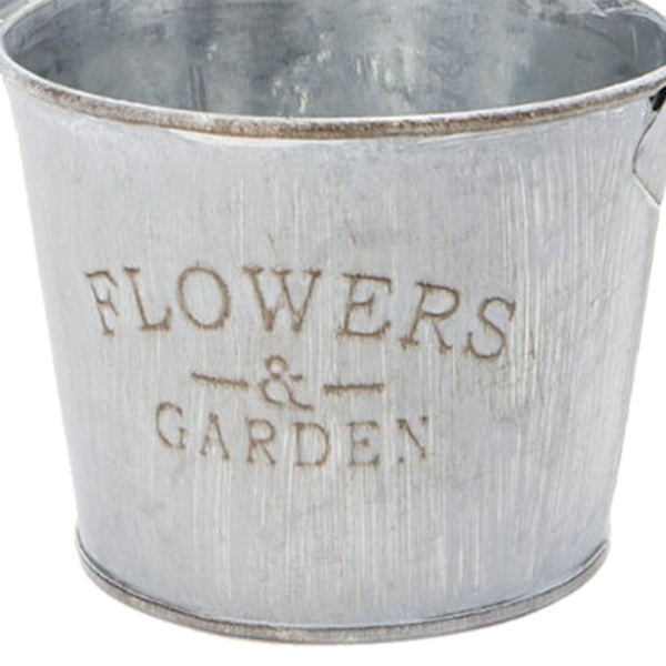 Shabby Chic Galvaniserad Metall Järn Blommor Växter Hink Blomkruka Vas 1