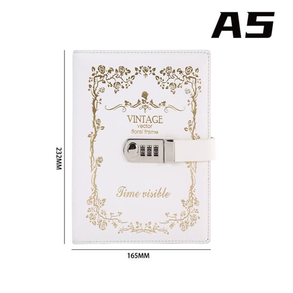 A5 Simple Artistic Retro Handbook Password Book Diary Notebook Blue blue