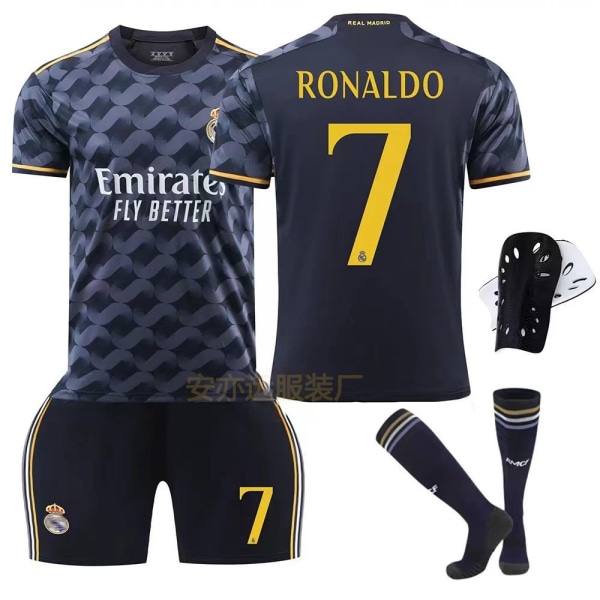 2324 Real Madrid Away Treasure Blå set 7 Ronaldo Number18