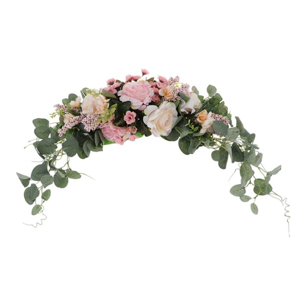 Konstgjord blomsterdörrkrans dörrpostkrans dörrfönsterdekor champagne