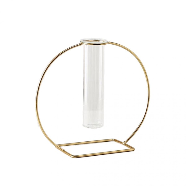 Nordisk Chic Blomväxt Hydroponisk Vas Terrarium Järnram Ornament C