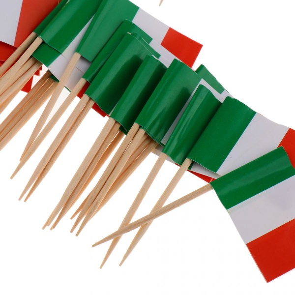 100 Stycken Tandpetarflagga Dekorativ Fest Italien Matdekorationer