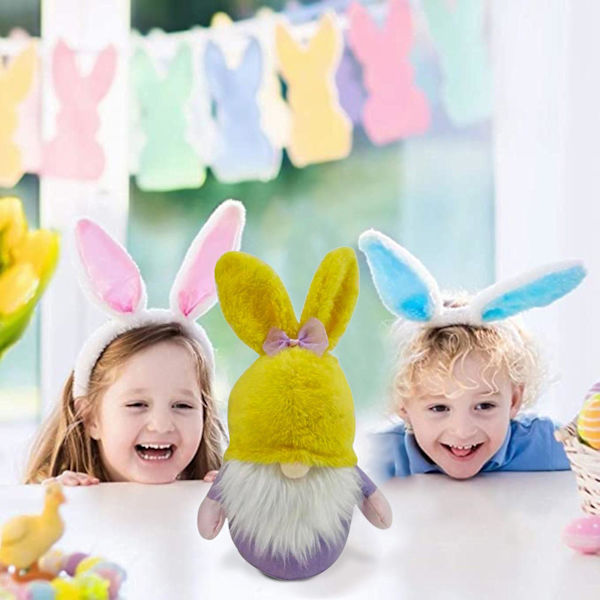 1st Påskhare Tomtar Vårgåva Rum Plysch Ansiktslös Docka Dekorationer Present eierfarben ostern B