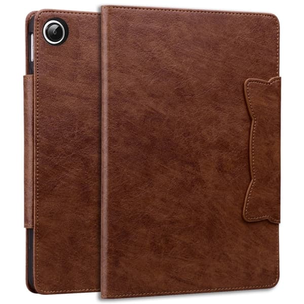 [RM]Samsung Galaxy Tab A9+ / A11+ Cat Buckle Nahkakotelo Brun