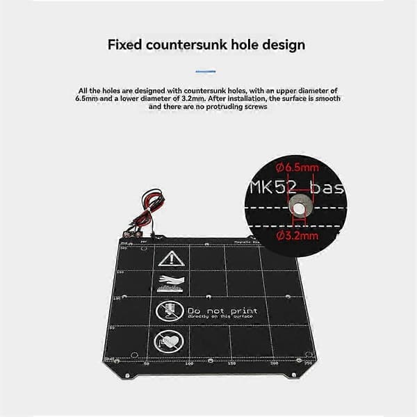 Til Prusa I3 MK3S MK52 3D-printer opvarmet seng 24V magnetisk opvarmet seng 26s