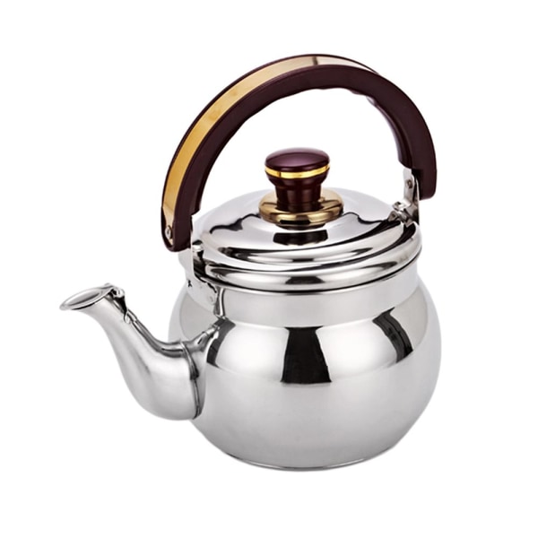 Utomhus Camping Rostfritt Stål Visselpipa Vattenkokare Kök Tekanna Silver 4.7L