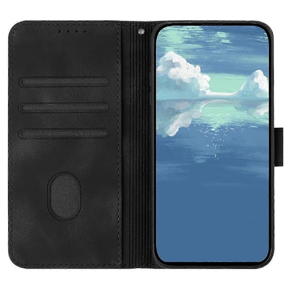 Til Samsung Galaxy S25 Deksel i Skinn Geometrisk Mønster Black