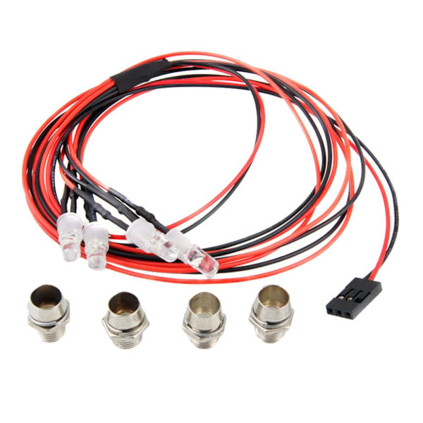 Strålkastare för 1/4 1/8 1/10 1/12 1/16 Bil RC Bil Kit 4 LED Ljus Kit Blå