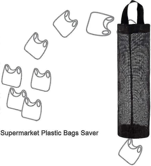 2 stk. plastposeholder dispenser hengende sammenleggbar netting søppelposeholder organisator