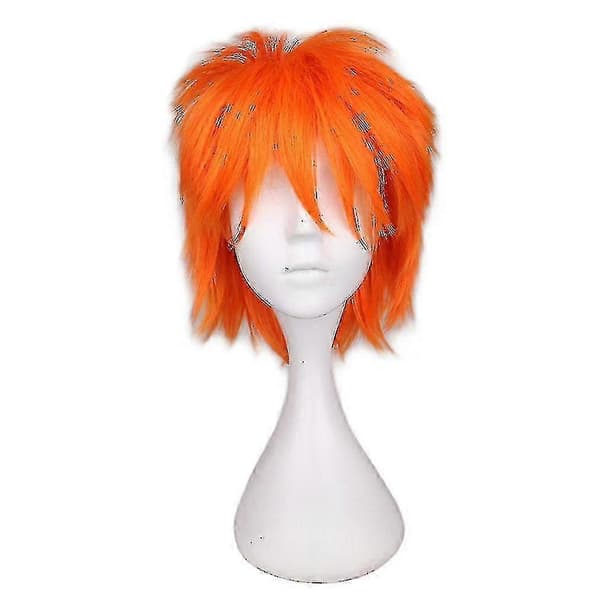 [RM] Moderne kort lige cosplay-kostumeparyk til mænd orange