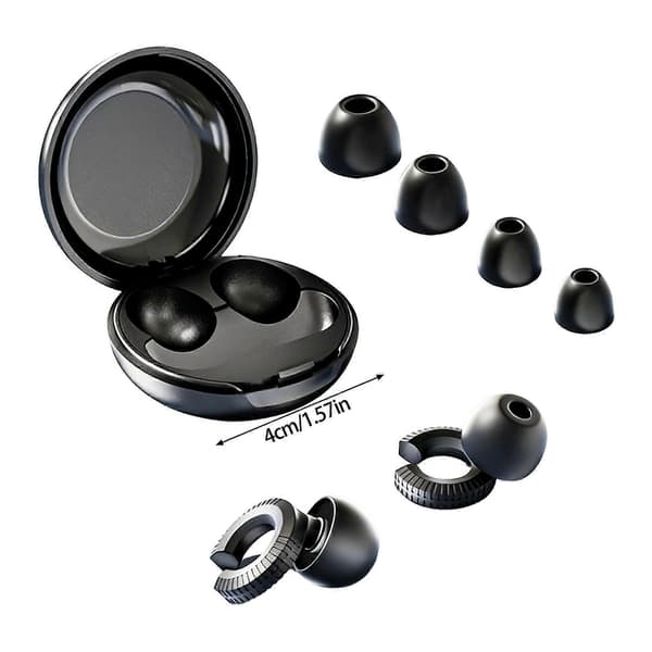 Bløde silikone ørepropper specielt til små øregange, der leverer 50dB støjreduktion for fredelig søvn overalt, sort Black