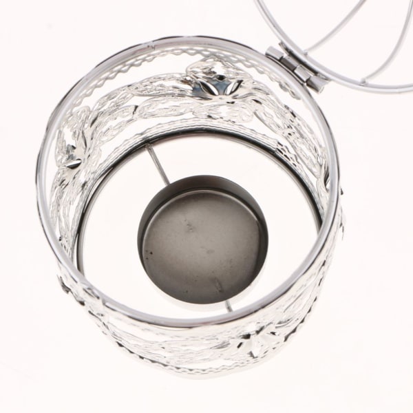e-silver galvaniserad metall fågelbur ljushållare