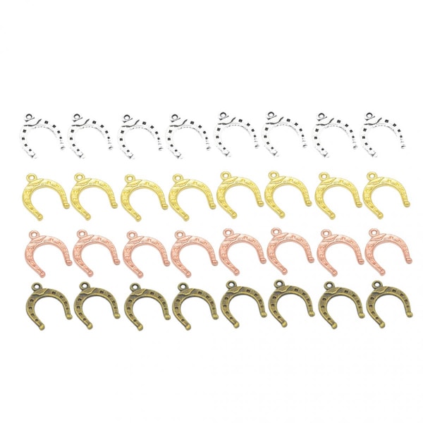 40st legerad hästskoform Berlocker Hängen Anslutningar Fynd för DIY hantverk smycken gör 4 färger