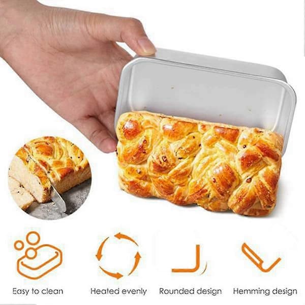 10 st. brödformar i aluminiumlegering, rektangulära non-stick bakformar för bröd, köksredskap