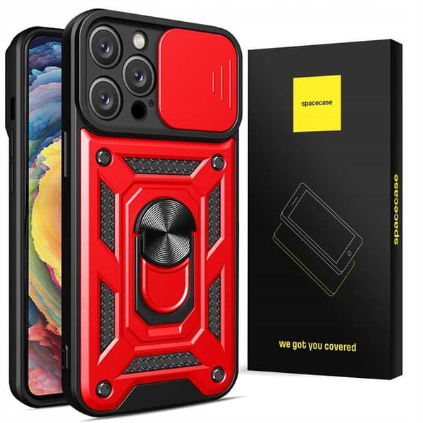 [RM]Spacecase-suojakuori iPhone 15 Pro Camring Punainen