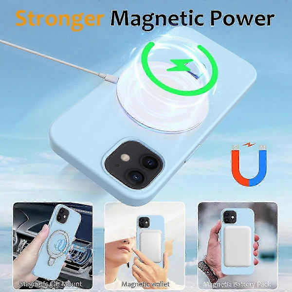 [RM] Magnetic Case for iPhone 11 with Ring Stand PC+Silicone Drop-proof Phone Case Sti Style J