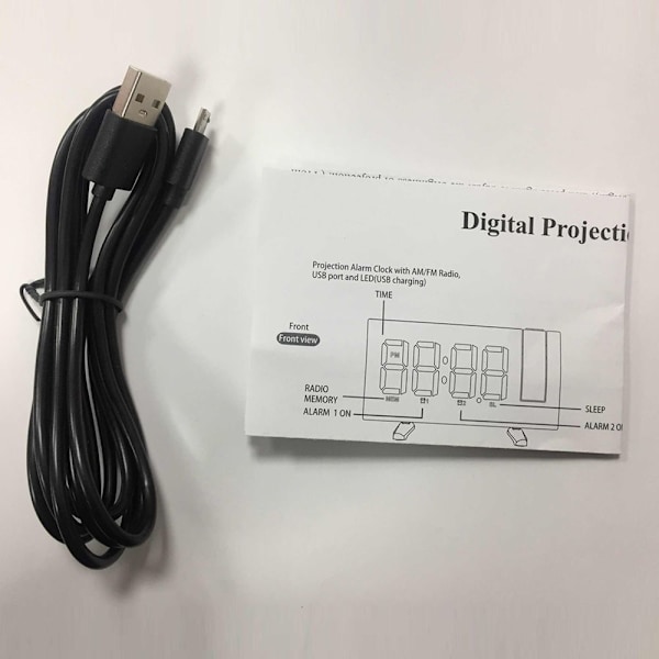 FM-radio LED-klockradio Digital Elektronisk Bords Projektor Röd LED-klocka