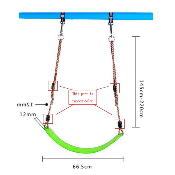 Utomhus barn u-typ gungställning set gungställ leksak med grönt rep