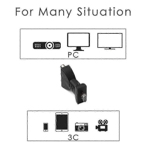 HDMI til komposit video lydkonverter til TV-projektor og skærm Black
