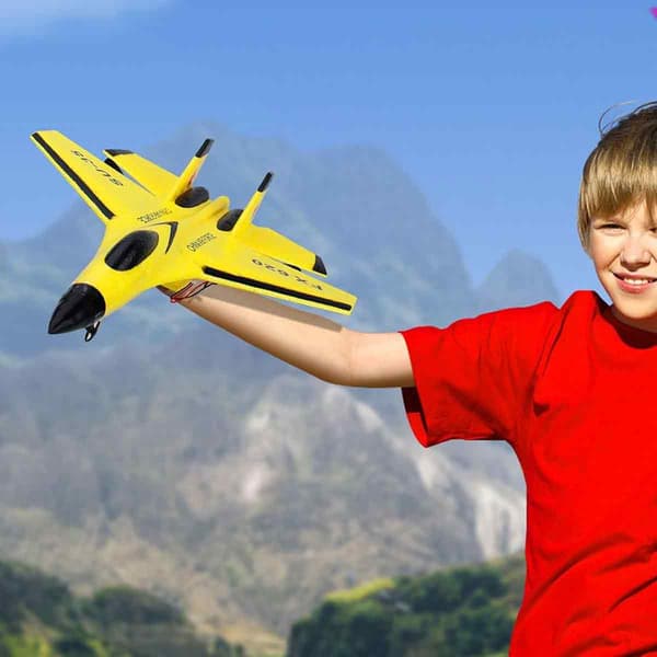[RM]RC Airplane Ready to Fly with 3-Axis Gyroscope, Remote Control Airplane 2.4Ghz RC Airplane with Smart Stabilization System Durable EPP Foam Crash