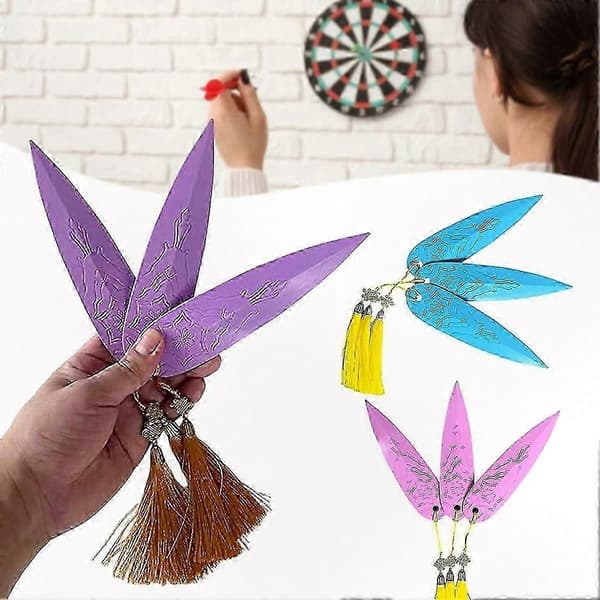3-delt Fantasy Dolkesæt, Anime-inspireret Shuriken Replika, Cosplay Tilbehør til Kostume & Rollespils Samleobjekter Blue