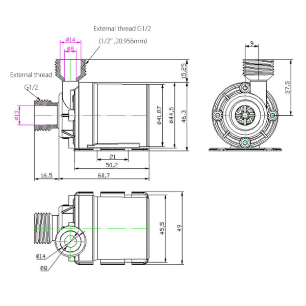 Stycken Mini Elevator Motor Ultra Tyst dränkbar vattenpump