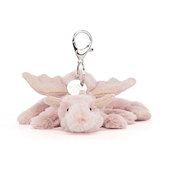 Jellycat Amuseables Rose Dragon Väskberlock 22cm
