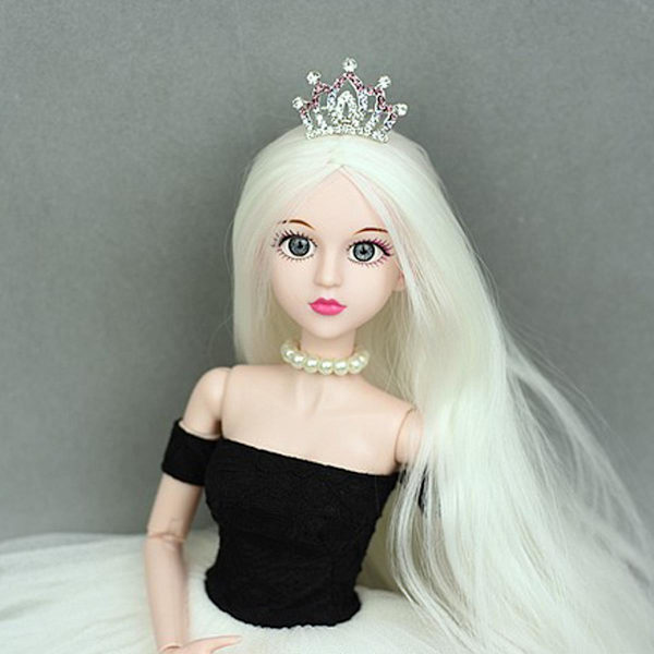 Mini Metall Prinsessa Drottning Krona Smycke Leksak för 1/3 1/4 BJD Dockor Röd