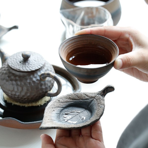 Grov keramisk coaster kreativ japansk håndlavet retro kopholder teholder isoleringsplade