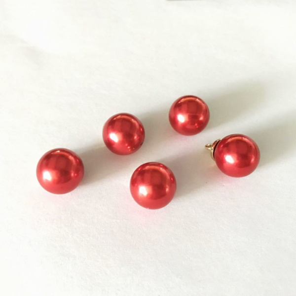 5 st 16 mm plastpärlknappar berlocker för sömnad scrapbooking hantverk röd