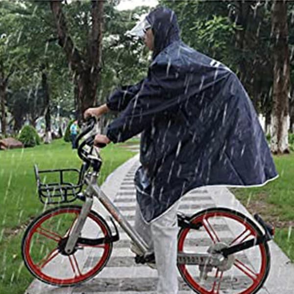 Vanntett regnponcho sykkel regnkapper lett gjenbrukbar Dark blue