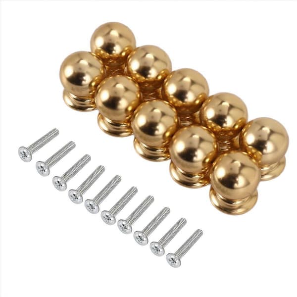 10 stk skapknapper runde kuleknapper baderomsskapknapper kommodeknapper, moderne skapbeslag Gold
