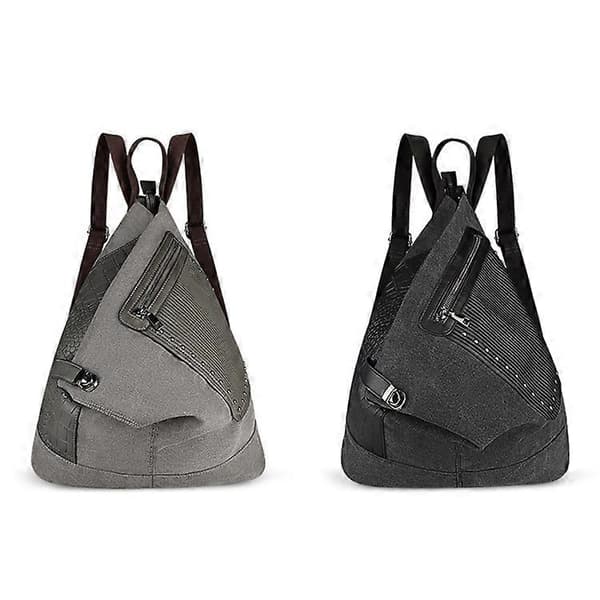 FB01 Uregelmæssig lærredsrygsæk Dark Grey