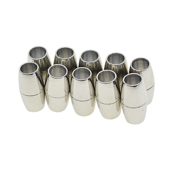 10 Set Kumihimo Tunna Läder Magnetlås För DIY Smyckestillverkning 6mm