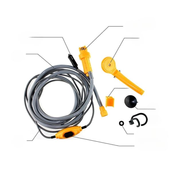 [RM]Generisk DC12V Bilbrusersæt Bad 36W til havearbejde Strand Kæledyrsrengøring Blå Orange Hose Length 2m