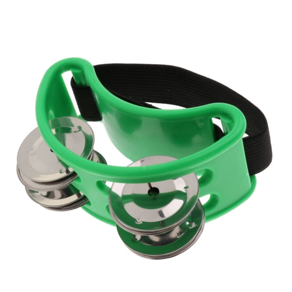 1 par mini tamburin percussion med dubbla rader stål jinglar