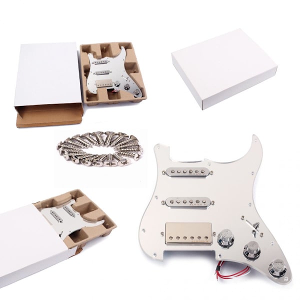 Laddat plektrumskydd med bakplatta och skruvar för Fender ST SQ gitarr