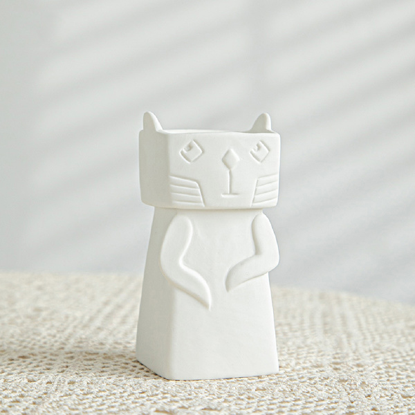 Keramisk vas för hemmet, vas för torkade blommor, suckulentkruka 5,5x5,5x12cm