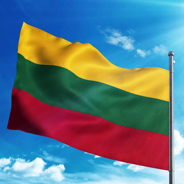Stor Landsflagga Banner Festivaldekor Gul Grön Röd Litauen