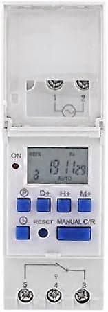 Veckovis, reläbrytare, digital timer, LCD-display, digital veckotimer med programmering, programmerbar digital timer för DIN-skena (THC15A 12V)