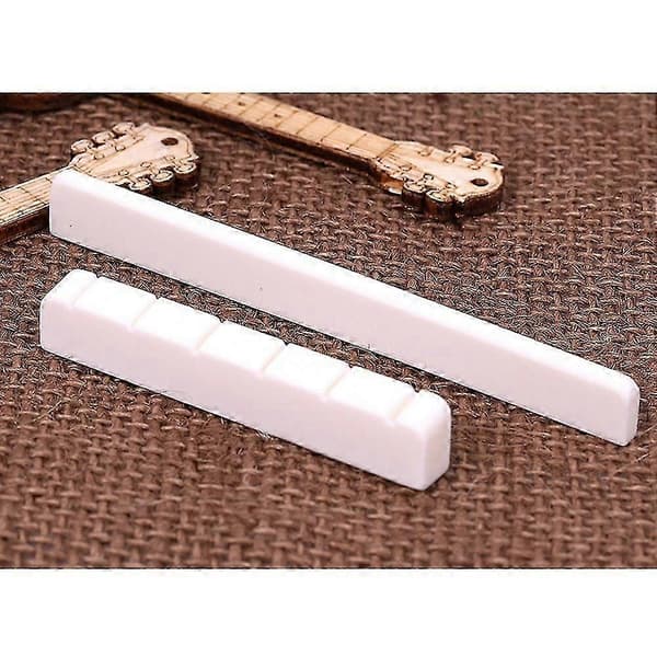 Replacement Bridge and Saddle Parts for Classical Guitar in Bone, 80mm - 52mm, for 6-String Acoustic Guitar