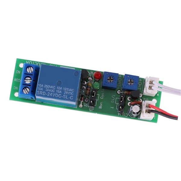 Timer Relay Module DC 5V 12V 24V Adjustable Cycle Timer Delay On/Off Switch Relay Module (DC24V, 0-15min)