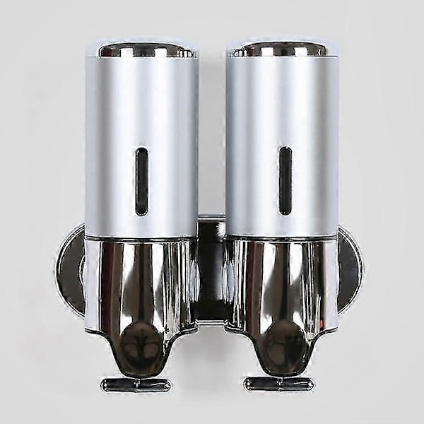 [RM]M-8009 Dobbelt-hoved Manuel Sæbedispenser Silver