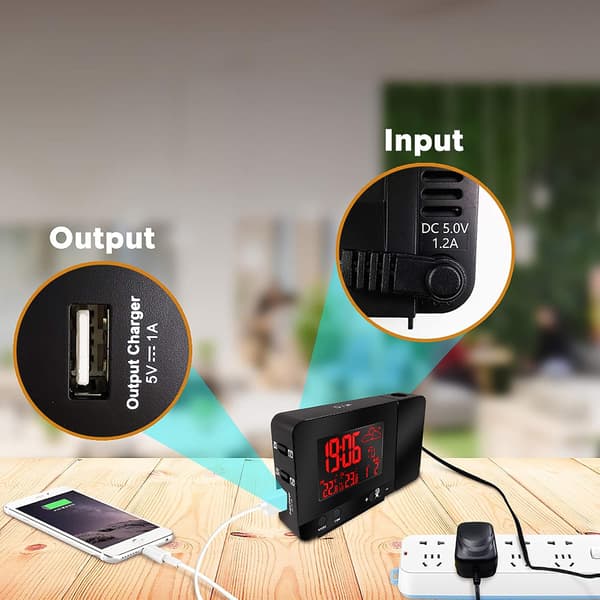 [RM]Projection Alarm Clock Digital Clock Projector with Indoor/Outdoor