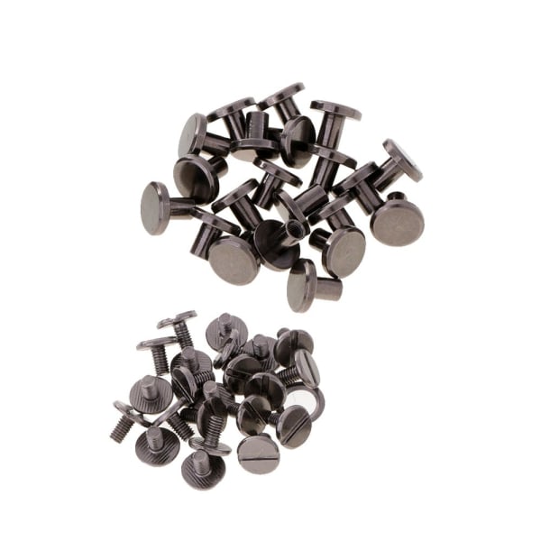 20 set 8 mm runda nitar Skruvbultar Chicago Screws Leather Craft Black